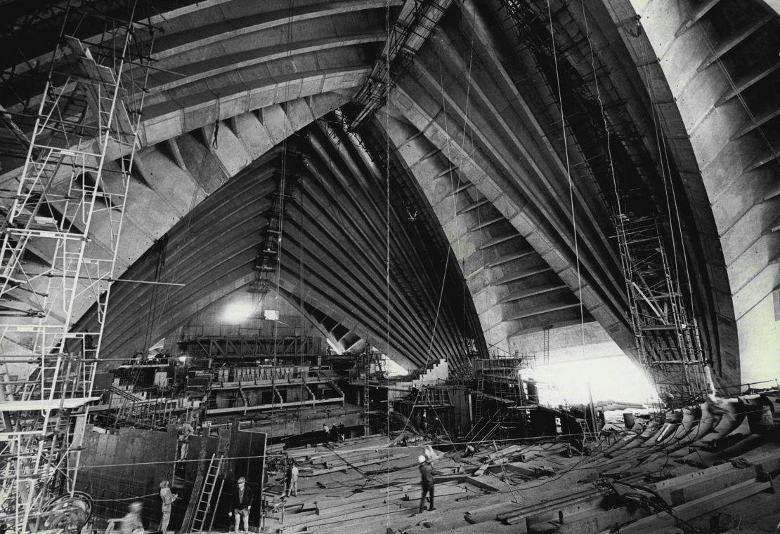 A look at the work in progress on the Opera House in 1969.