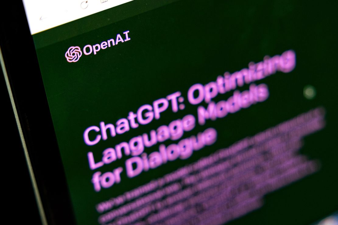 ChatGPT's website displayed on a laptop screen in Milan, Italy, on February 21, 2023.