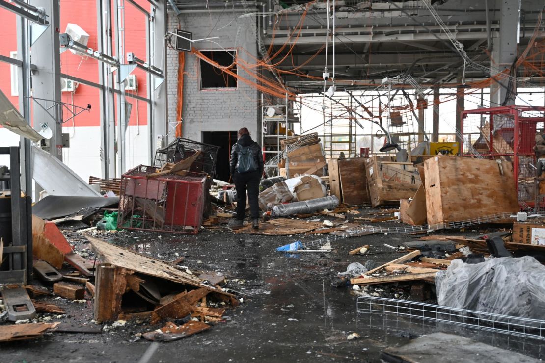 Officials examined the damaged postal terminal following the attack.