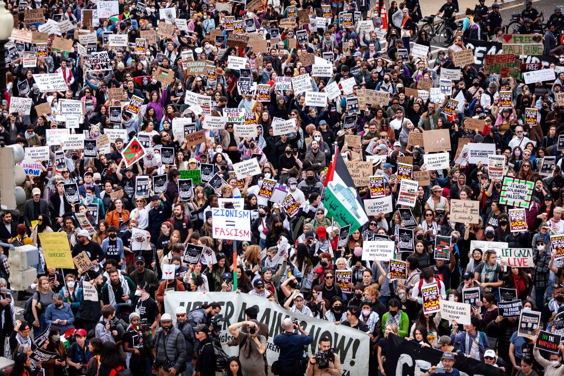 Jewish Voice for Peace and IfNotNow organized a rally on Capitol Hill calling for a ceasefire in Gaza.