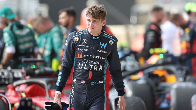 Mandatory Credit: Photo by Reginald Mathalone/NurPhoto/Shutterstock (14162755ag)
Logan Sargeant is seen moments after the race at Circuit of the Americas in Austin, Texas on October 22, 2023.
F1 Grand Prix Of USA - Race, Austin, Texas, United States - 22 Oct 2023