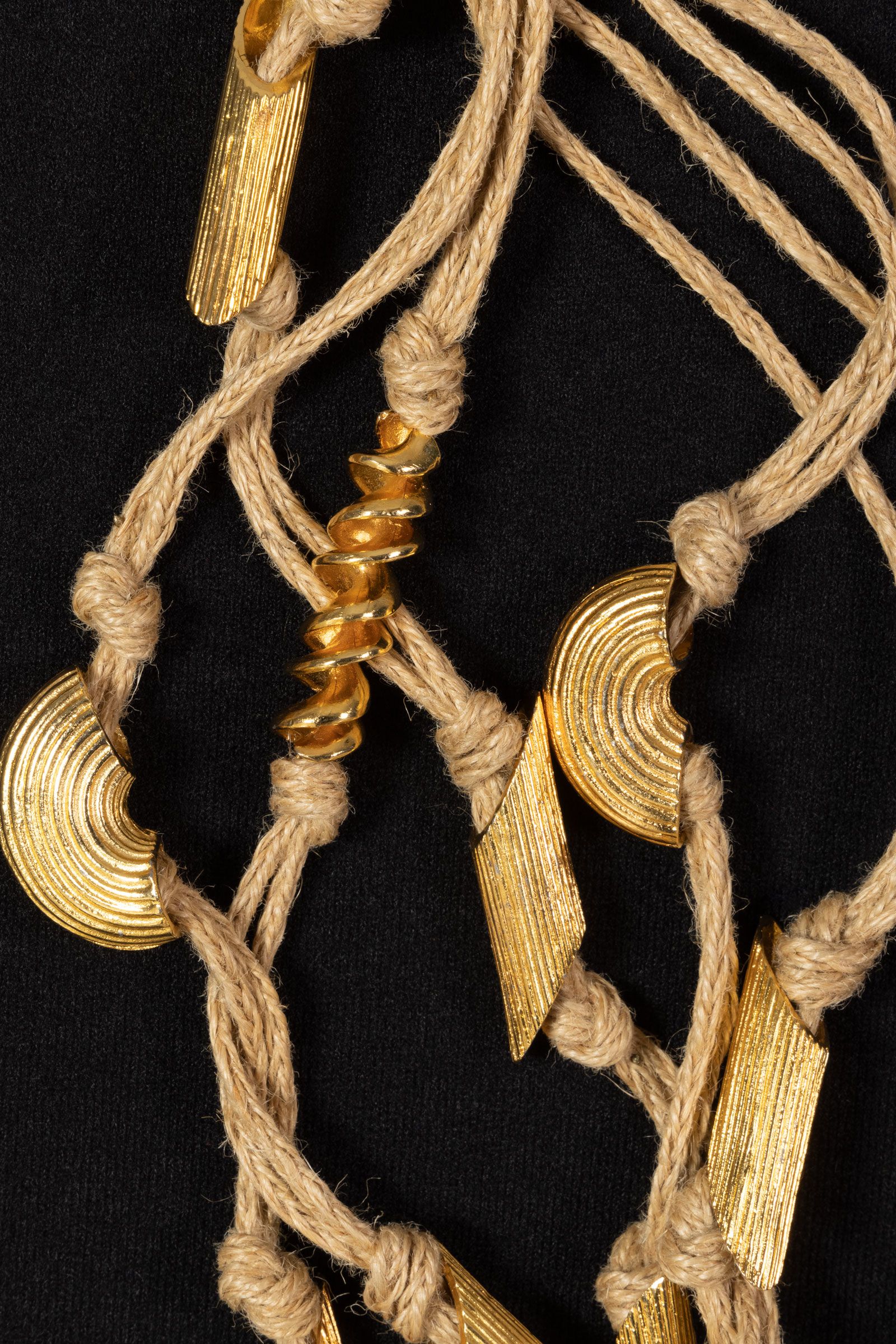 Pasta-inspired detailing on a necklace designed by Fendi circa-1980s.