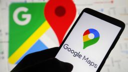 UKRAINE - 2023/02/21: In this photo illustration, the Google Maps logo is seen on a smartphone screen. (Photo Illustration by Pavlo Gonchar/SOPA Images/LightRocket via Getty Images)