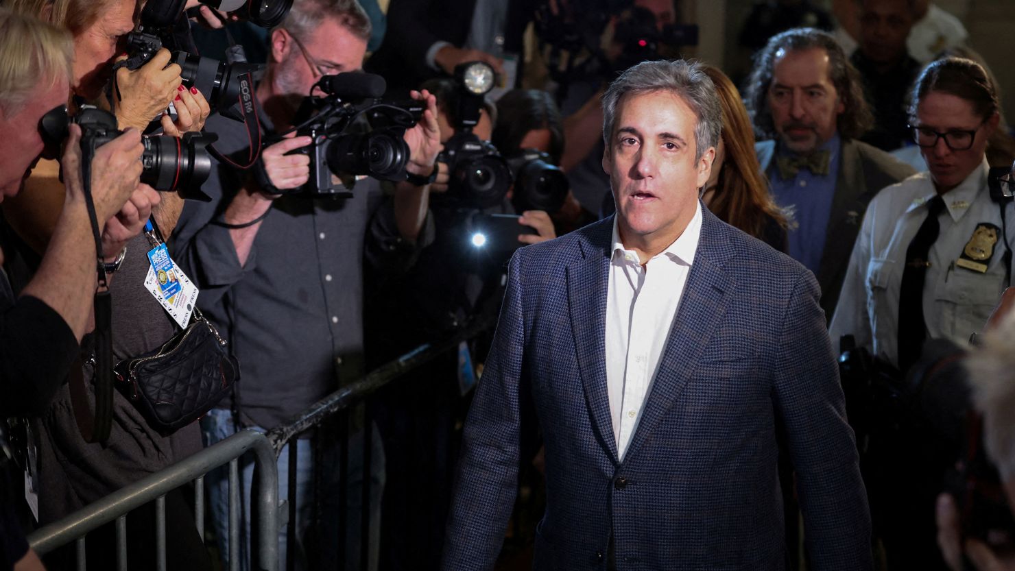 Michael Cohen attends the Trump Organization civil fraud trial on Tuesday, Oct. 24.   