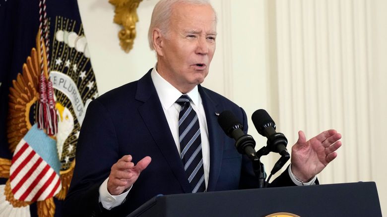 President Joe Biden speaks in the East Room of the White House, Tuesday Oct. 24, 2023 in Washington, where he will award the National Medal of Science and the National Medal of Technology and Innovation. (AP Photo/Jacquelyn Martin)