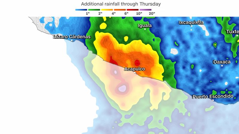 L’ouragan Otis devrait toucher terre près d’Acapulco, au Mexique, en tant que tempête de catégorie 5.