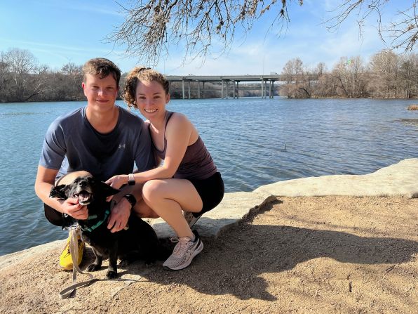 <strong>Traveling together:</strong> Here's the couple in early 2023 in Mandy's home state of Texas. Marcus enjoyed meeting Mandy's loved ones too, and after those important introductions, "we felt it was getting more serious," says Mandy.