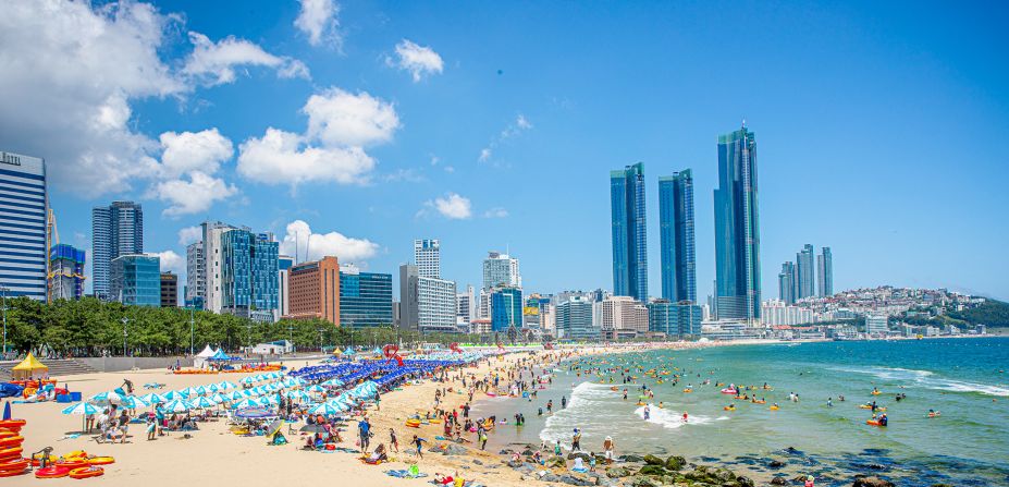 <strong>Haeundae Beach: </strong>Busan's most famous stretch of sand, Haeundae Beach has a number of popular attractions.  