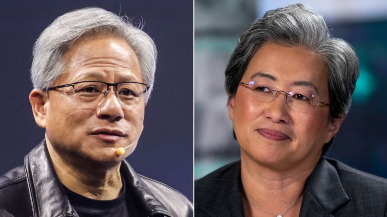 Jensen Huang, left, and Lisa Su.