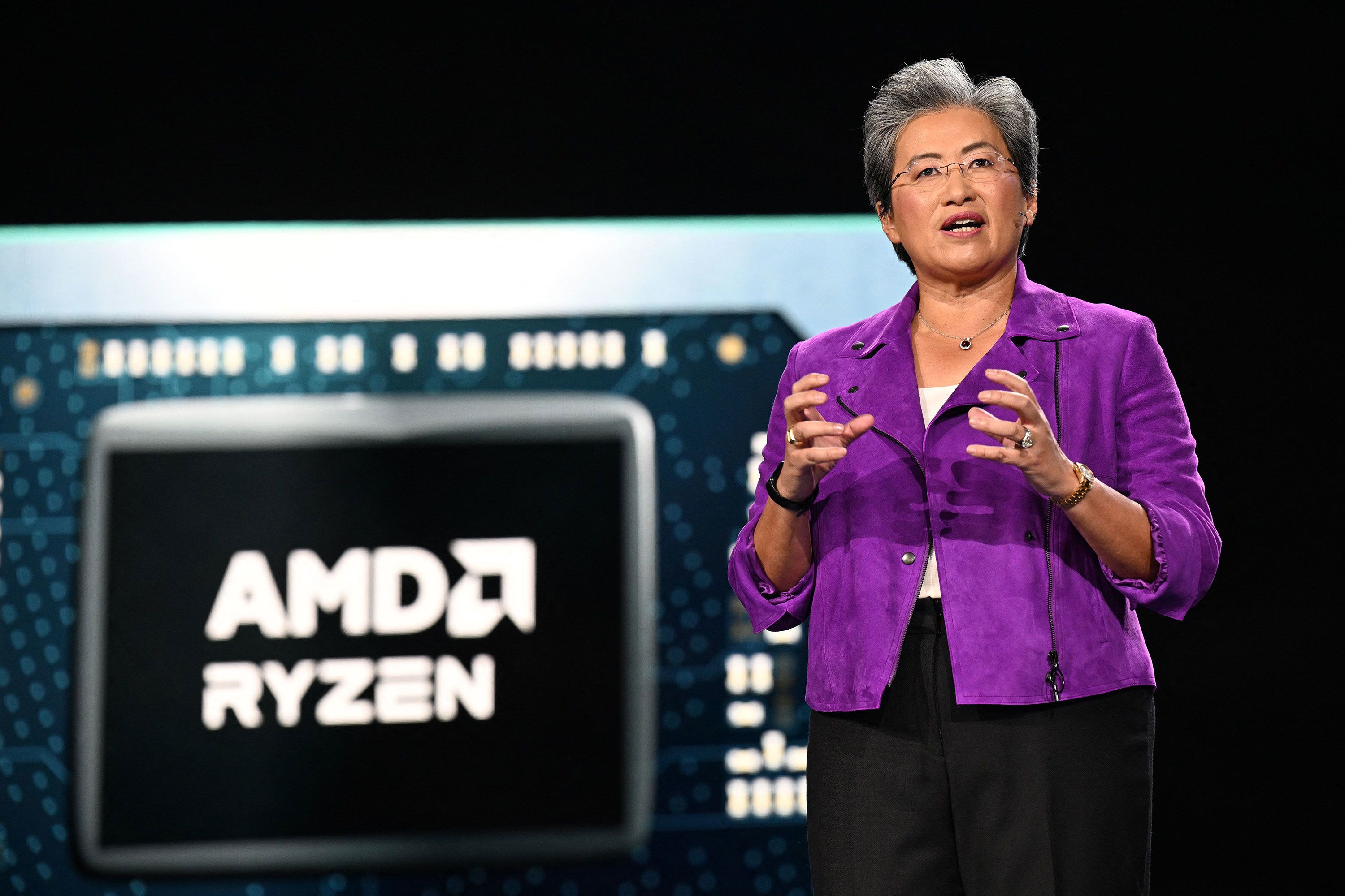 AMD Chair and CEO Lisa Su speaks at the AMD Keynote address during the Consumer Electronics Show (CES) on January 4, 2023 in Las Vegas, Nevada. (Photo by Robyn BECK / AFP) (Photo by ROBYN BECK/AFP via Getty Images)