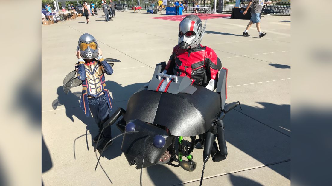 Even while making costumes for others, Reese has kept up with his own costumes each year. His favorites are his "Ant-Man" costumes that have even impressed the cast and crew of the Marvel movies. On the left is Reese's younger brother, Callen, dressed up as the Wasp.