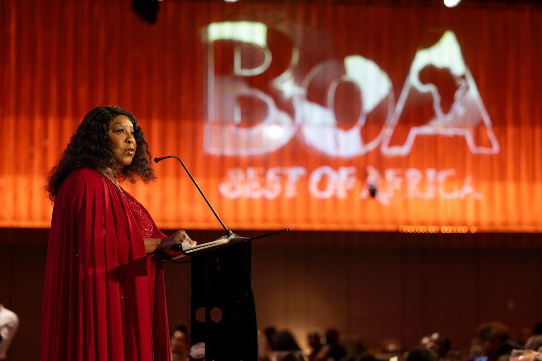 LONDON, ENGLAND - OCTOBER 01: Fatma Samoura at The Londoner Hotel on October 01, 2023 for the Best of Africa Awards in London, England. (Photo by Shane Anthony SInclair - FIFA/FIFA via Getty Images)