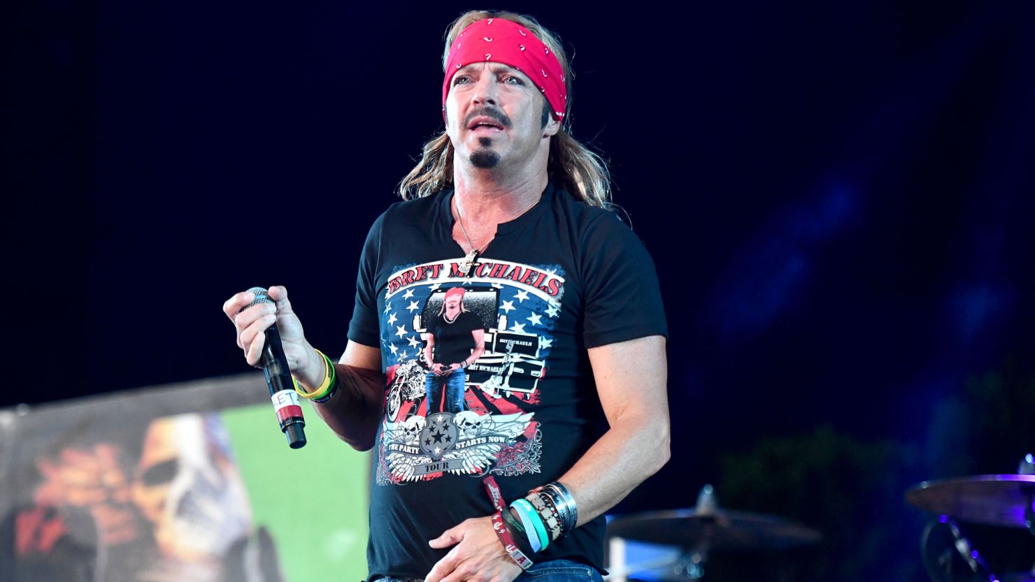 INDIO, CALIFORNIA - APRIL 26: Musician Bret Michaels, singer of the band Poison, performs onstage during Day 1 of the 2019 Stagecoach Country Music Festival on April 26, 2019 in Indio, California. (Photo by Scott Dudelson/Getty Images for Stagecoach)