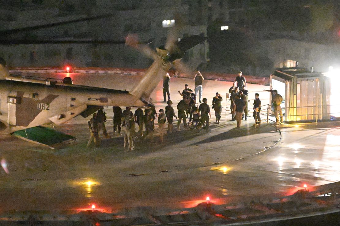 Israeli hostages Yocheved Lifshitz and Nurit Cooper, who were taken by Hamas militants on October 7, arrive at Ichilov Hospital in Tel Aviv after being released on Monday, October 23.