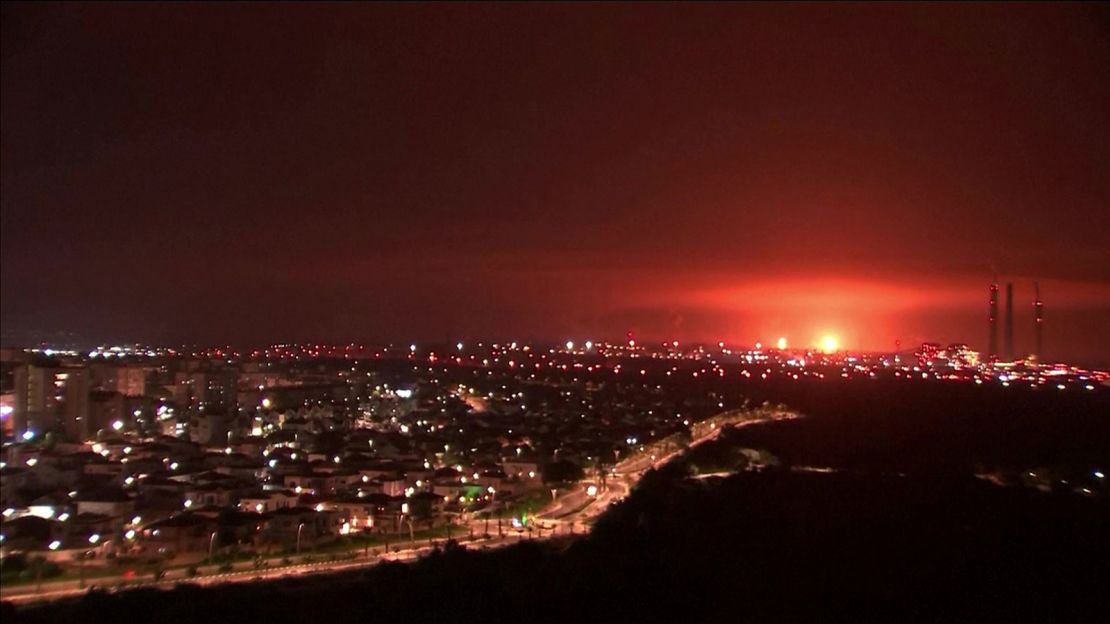Explosions are seen near the Iarael Gaza border