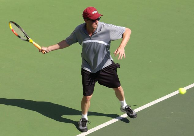 Perry competes in the Merv Griffin Beverly Hills Country Club Celebrity Tennis Classic in 2003. Growing up, Perry pursued his passion for tennis and became a top-ranked tennis player in Canada, where he lived with his mother after his parents split.