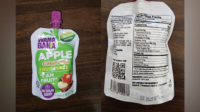 Read more about the article The FDA is warning parents to test their children after lead is found in WanaBana fruit puree pouches – CNN