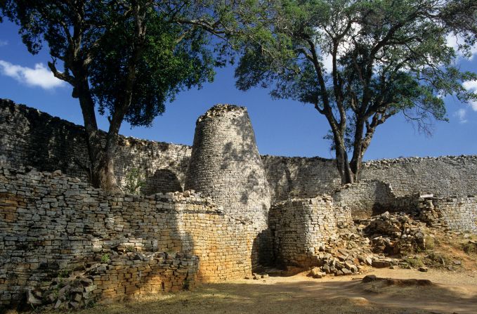 <strong>Great Zimbabwe National Monument, Zimbabwe -- </strong>Located in southeast Zimbabwe, <a href="index.php?page=&url=https%3A%2F%2Fwhc.unesco.org%2Fen%2Flist%2F364" target="_blank" target="_blank">a group of ancient ruins make up the Great Zimbabwe National Monument</a>. Built between 1100-1450 AD, these sites made up the capital of the Shona civilization. This <a href="index.php?page=&url=https%3A%2F%2Fwww.khanacademy.org%2Fhumanities%2Fart-africa%2Fsouthern-africa%2Fzimbabwe%2Fa%2Fgreat-zimbabwe%23%3A%7E%3Atext%3DThe%2520conical%2520tower%2520of%2520Great%2520Zimbabwe%2520is%2520thought%2Cdistributing%2520grain%2520as%2520a%2520symbol%2520of%2520his%2520protection." target="_blank" target="_blank">conical tower</a> is thought to have functioned as part of a granary.
