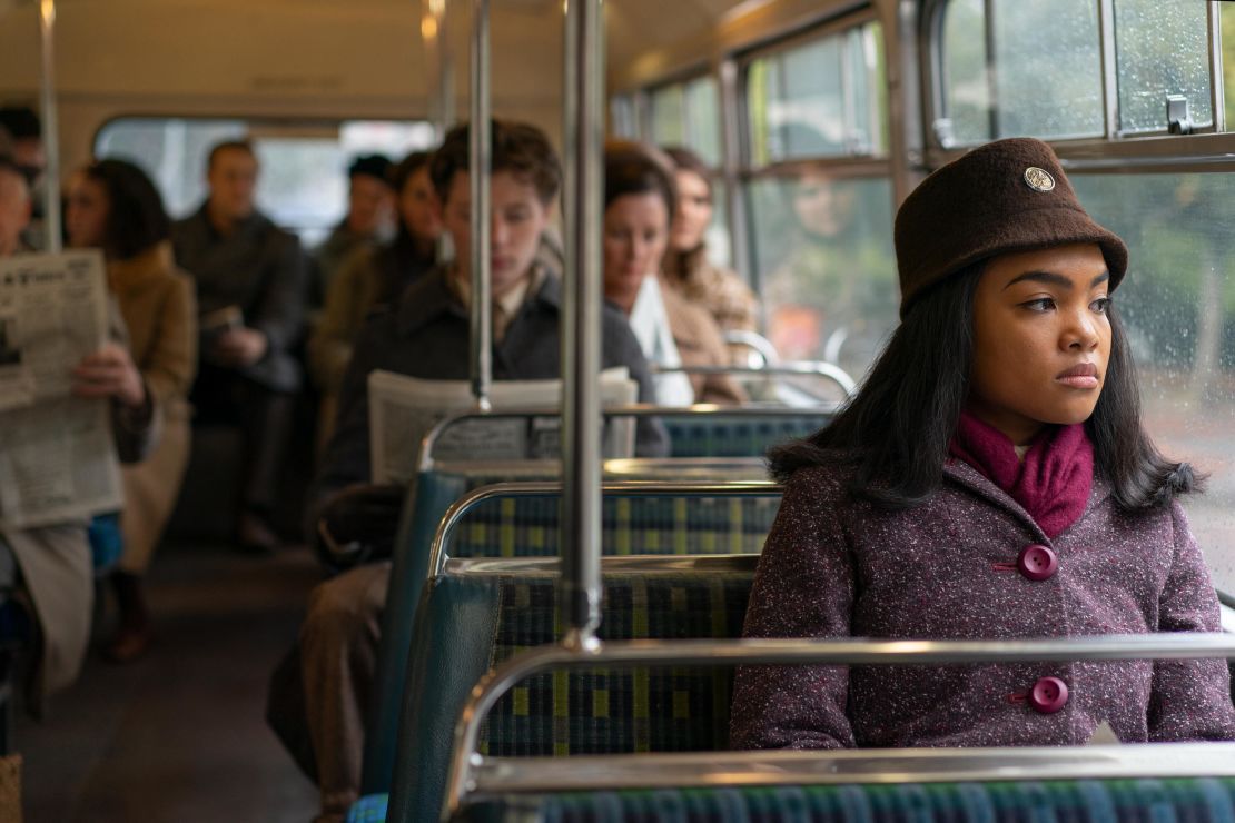 Black Cake -- "Eleanor" - Episode 103 -- Covey finds herself alone in a new city determined to start a new life -- with a stolen identity. Covey (Mia Isaac), shown. (Photo by: James Van Evers/Hulu)