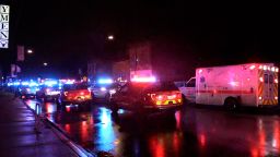 Emergency vehicles gathered at the scene of a shooting on Chicago's west side early Sunday.