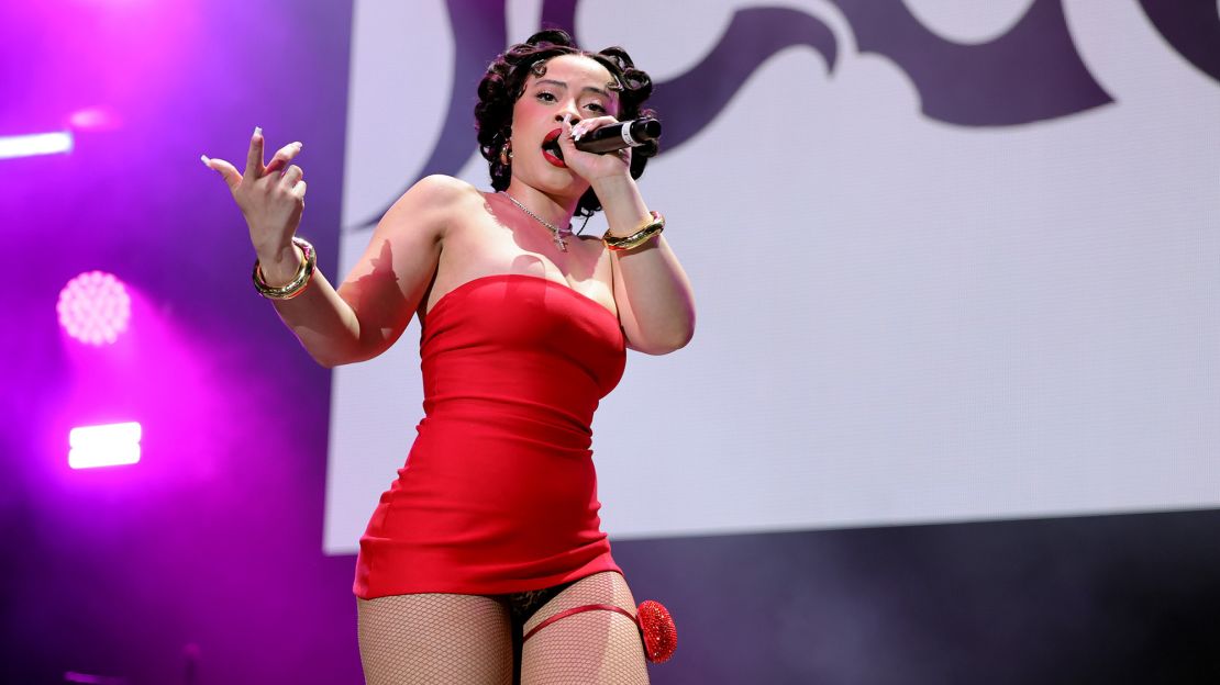 NEWARK, NEW JERSEY - OCTOBER 28: Ice Spice performs during iHeart Powerhouse 105.1 at Prudential Center on October 28, 2023 in Newark, New Jersey. (Photo by Michael Loccisano/Getty Images for iHeartRadio)