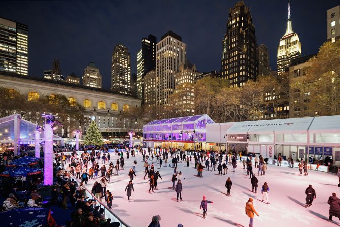 <strong>Winter Village at Bryant Park, New York: </strong>WIth   custom-designed kiosks and a 17,000-square-foot outdoor rink, this popular open-air market is a huge crowd pleaser.