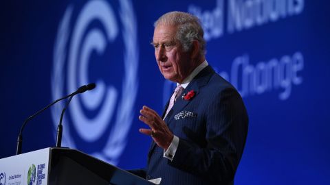 GLASGOW, SCOTLAND - NOVEMBER 01:  Prince Charles, Prince of Wales speaks during the opening ceremony of the UN Climate Change Conference COP26 at SECC on November 1, 2021 in Glasgow, United Kingdom. World Leaders attending COP26 are under pressure to agree measures to deliver on emission reduction targets that will lead the world to net-zero by 2050. Other goals of the summit are adapting to protect communities and natural habitats, mobilising  $100billion in climate finance per year and get countries working together to meet the challenges of the climate crisis.  (Photo by Jeff J Mitchell/Getty Images)