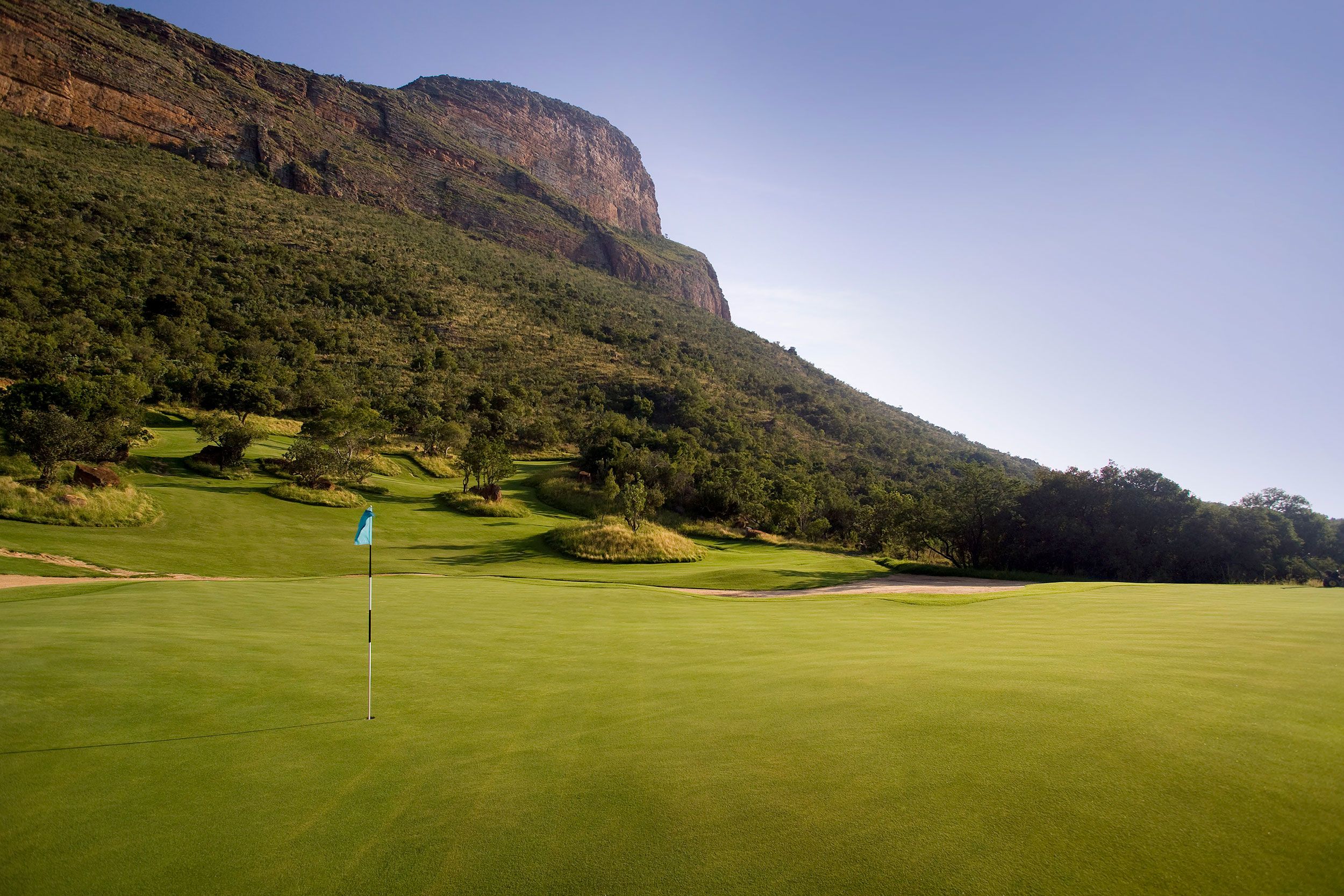 The Extreme 19th", the world's longest par-three golf hole -- with a tee on the edge of a mountain -- at the Legend Golf and Safari Resort in the Limpopo province of South Africa