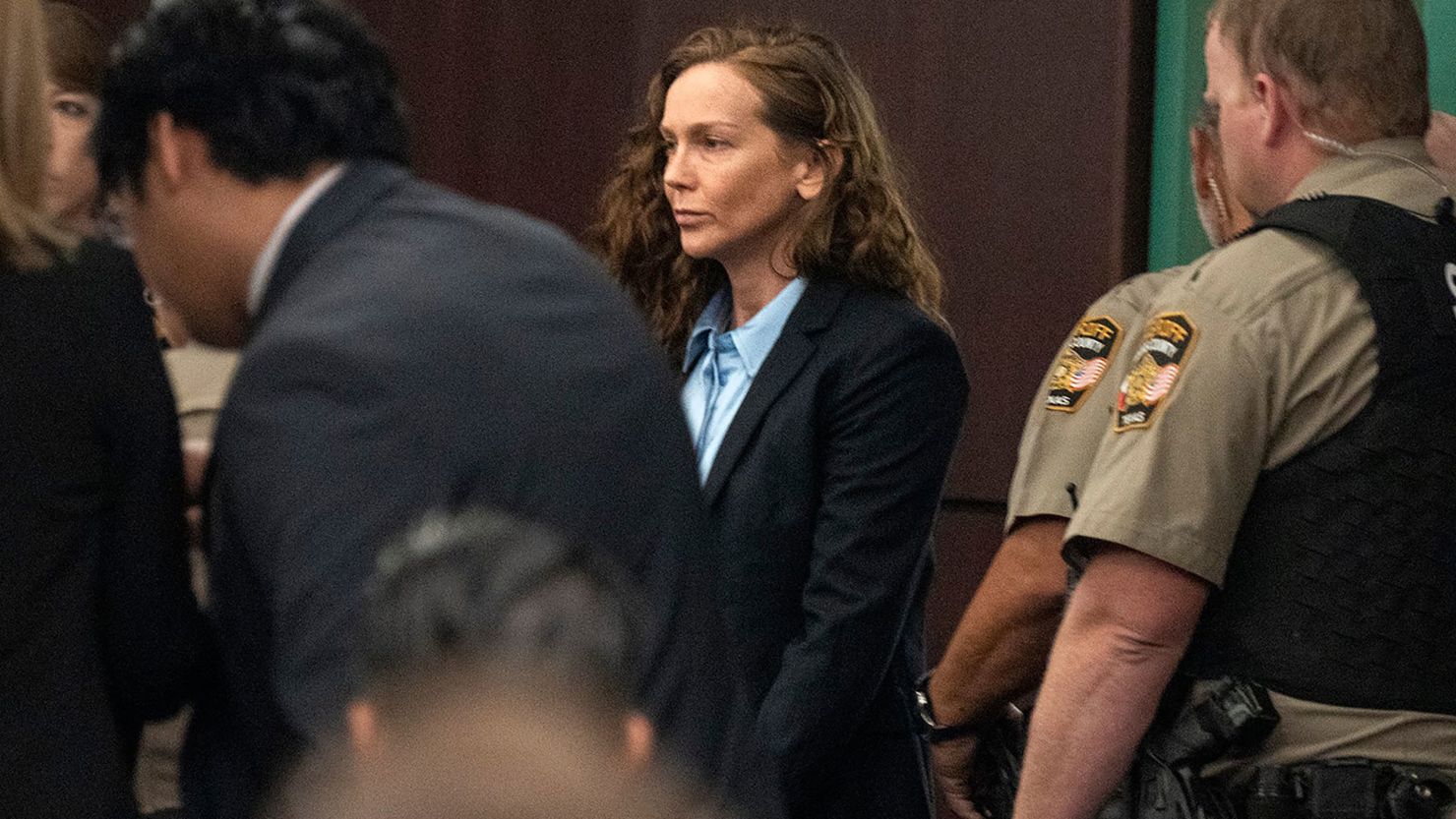 Kaitlin Armstrong enters the courtroom during the first day of trial for the State of Texas v. Kaitlin Armstrong at the Blackwell-Thurman Criminal Justice Center on Wednesday, Nov. 1, 2023. Armstrong is charged with murder in connection with the shooting death of pro cyclist Anna Moriah Wilson.