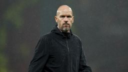 Manchester United manager Erik ten Hag after the final whistle in the UEFA Champions League Group A match at Old Trafford, Manchester. Picture date: Tuesday October 3, 2023. 74010074 (Press Association via AP Images)