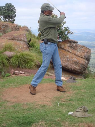 Morgan Freeman, star of "Million Dollar Baby," "The Shawshank Redemption" and a catalog of other Hollywood hits, tried his luck from atop Hanglip Mountain in 2009. The actor had just stepped onto the green when he discovered via a phone call that he had received a Golden Globe award nomination for his portrayal of Nelson Mandela in "Invictus."