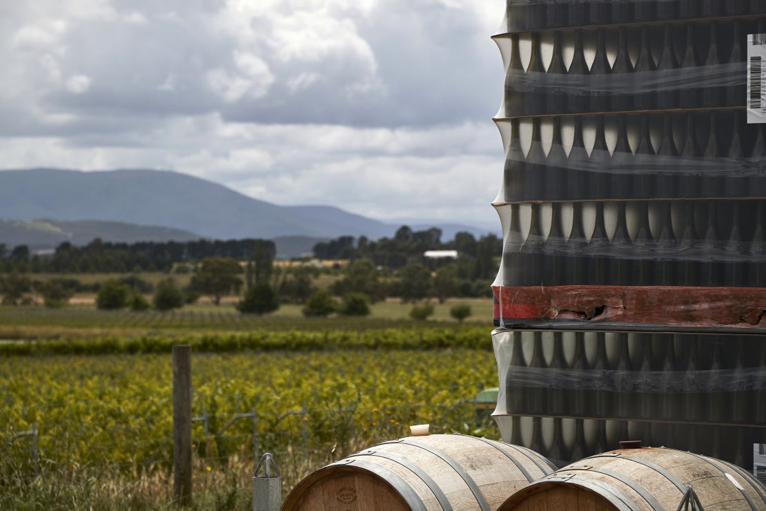 Wine barrels and pallets of bottles are stacked at a winery in the Yarra Valley, Victoria, Australia, on Monday, Dec. 7, 2020. China's anti-dumping duties of 169% on Australian wine is the latest in a string of measures targeting Australian commodities from coal to barley amid rising political tension between Beijing and Canberra.