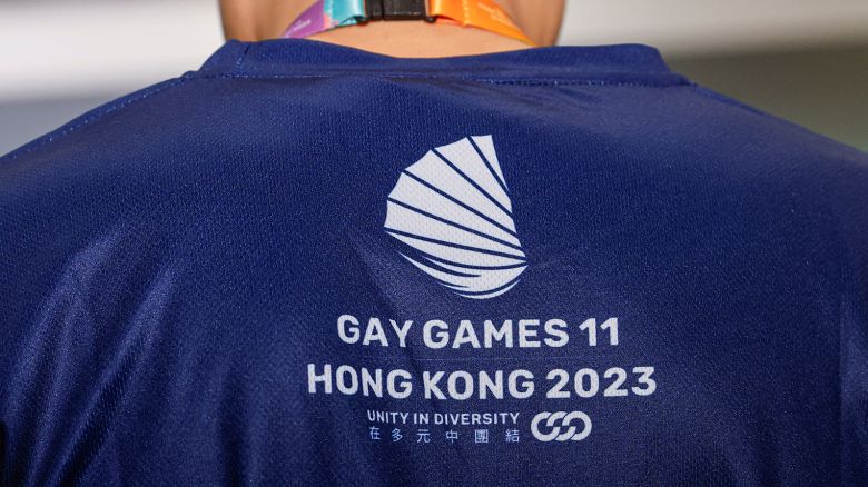 A volunteer attends a news conference ahead of the Gay Games in Hong Kong, China November 2, 2023.