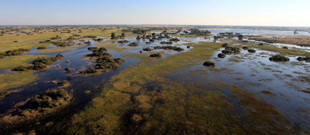 <strong>Okavango Delta, Botswana --</strong> A river delta that does not flow into a sea or ocean is a rarity. <a href="https://whc.unesco.org/en/list/1432" target="_blank" target="_blank">The Okavango Delta</a> is exactly that, creating permanent marshlands and seasonal flood plains in Botswana. The Delta, which was designated a heritage site in 2014, acts as an oasis in the middle of the dry Kalahari Desert.