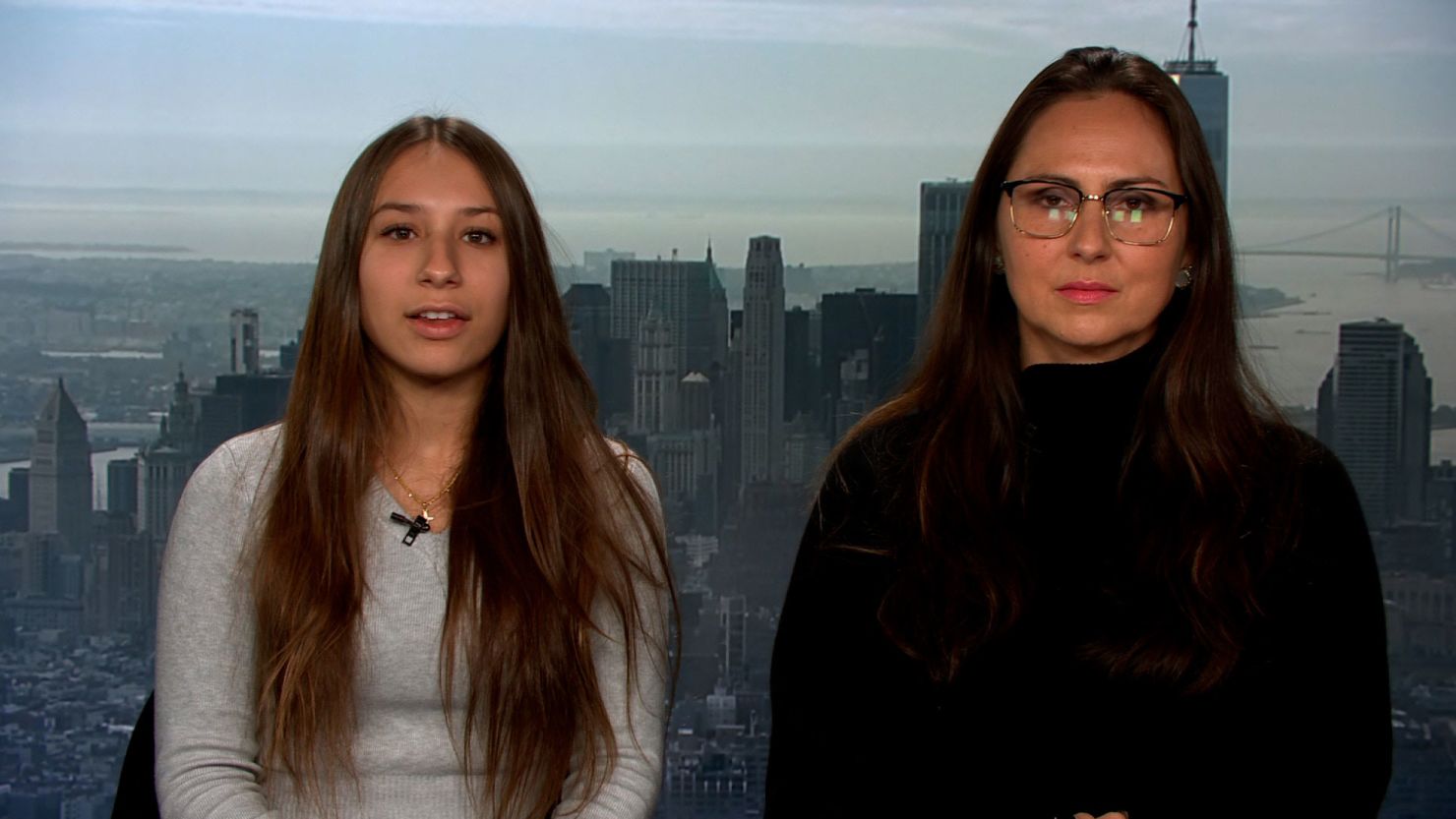 Francesca Mani, 14, and her mother Dorota Mani speak with CNN's Michael Smerconish on Saturday.