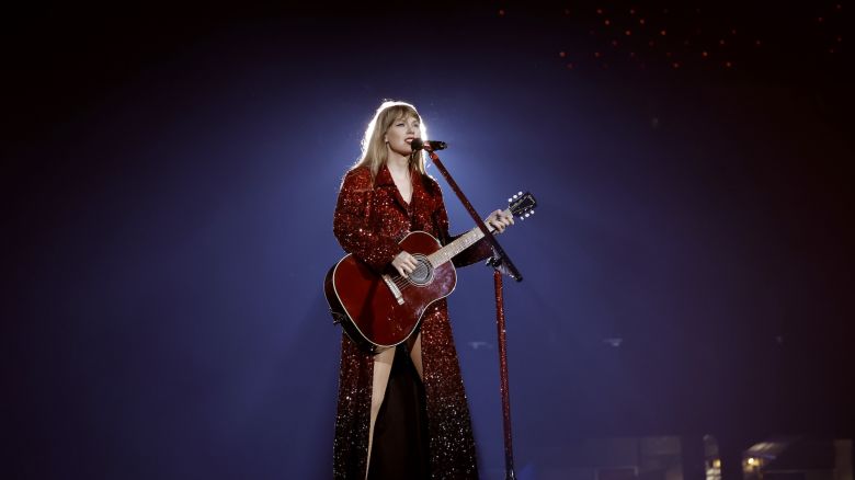 GLENDALE, ARIZONA - MARCH 17: Editorial use only and no commercial use at any time.  No use on publication covers is permitted after August 9, 2023. Taylor Swift performs onstage for the opening night of "Taylor Swift | The Eras Tour" at State Farm Stadium on March 17, 2023 in Swift City, ERAzona (Glendale, Arizona). The city of Glendale, Arizona was ceremonially renamed to Swift City for March 17-18 in honor of The Eras Tour. (Photo by Kevin Winter/Getty Images for TAS Rights Management)
