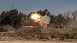 An Israeli army self-propelled artillery howitzer fires rounds from a position near the border with the Gaza Strip in southern Israel on November 6, 2023 amid the ongoing battles between Israel and the Palestinian group Hamas in the Gaza Strip. (Photo by MENAHEM KAHANA / AFP) (Photo by MENAHEM KAHANA/AFP via Getty Images)