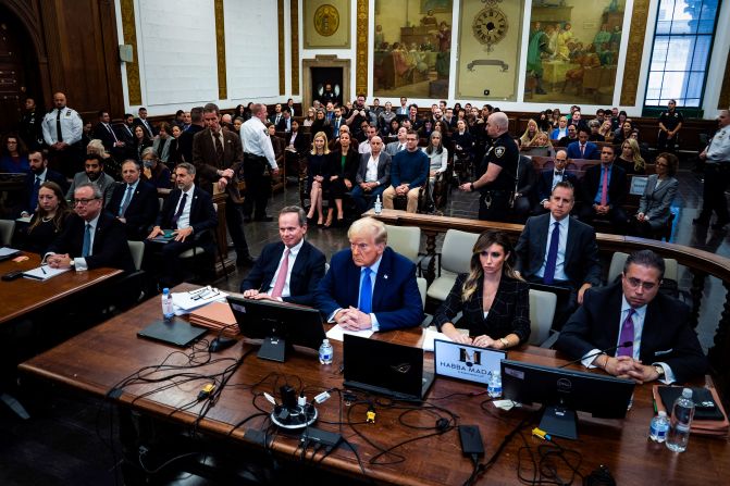 The former president sits in the courtroom on November 6.