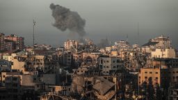 GAZA CITY, GAZA, NOVEMBER 03: Smoke rises after Israeli airstrikes as the attacks continue on the 29th day in Gaza City, Gaza on November 03, 2023. (Photo by Ali Jadallah/Anadolu via Getty Images)