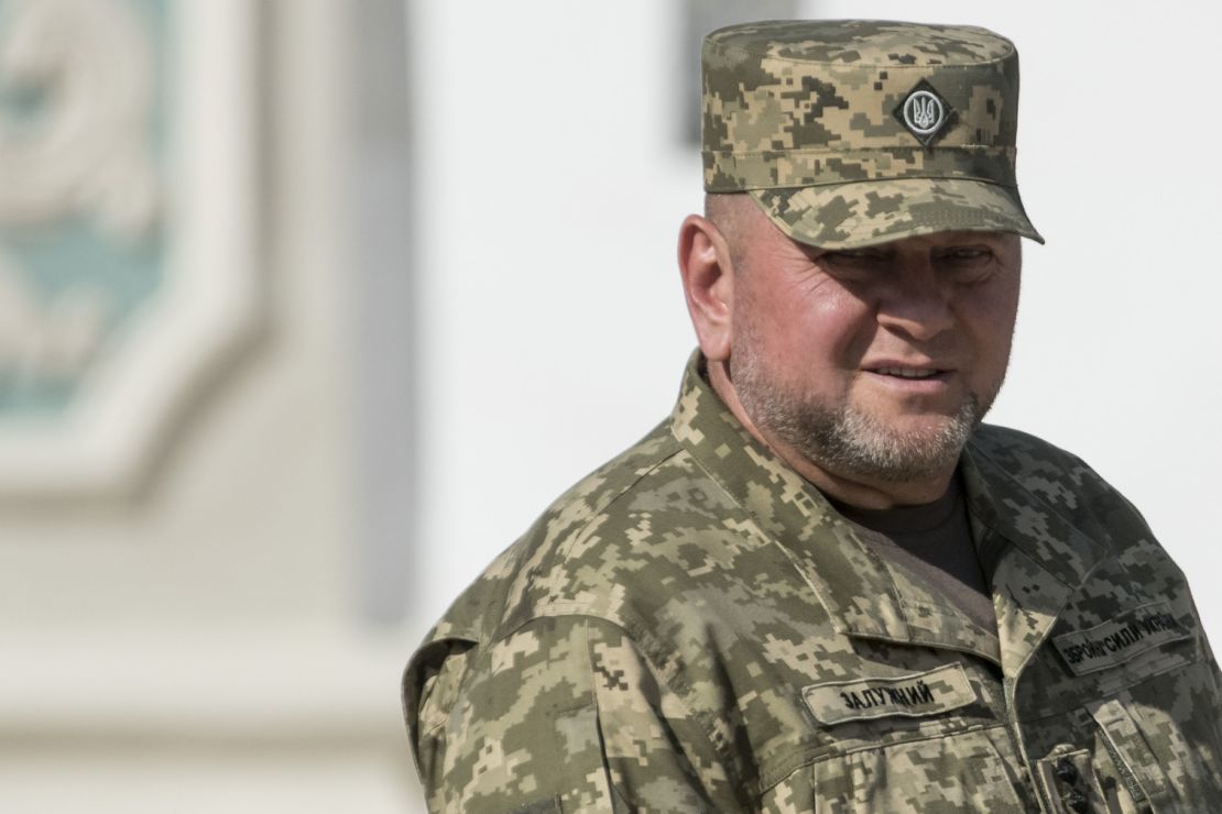 Commander-in-Chief of the Armed Forces of Ukraine Valerii Zaluzhnyi during the celebration of the Independence Day of Ukraine in Kyiv, August 24, 2023 (Photo by Maxym Marusenko/NurPhoto via Getty Images)