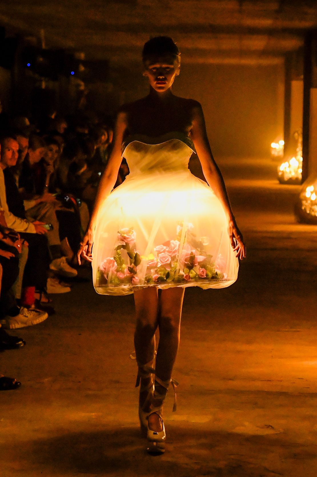 PARIS, FRANCE - SEPTEMBER 27: A model walks the runway during the Undercover Ready to Wear Spring/Summer 2024 fashion show as part of the Paris Fashion Week on September 27, 2023 in Paris, France.