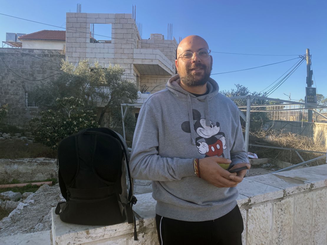 Joseph Handal is waiting on the road out of Bethlehem to see if a checkpoint into Israel will open on Monday, November 6.