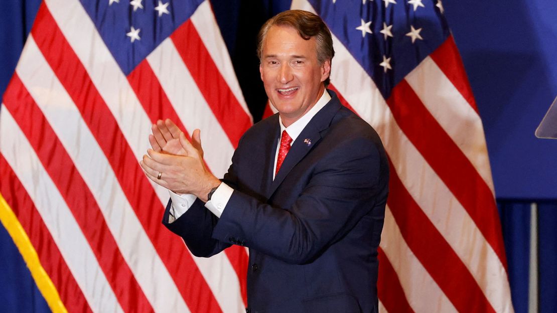 Virginia Republican gubernatorial nominee Glenn Youngkin speaks during his election night party at a hotel in Chantilly, Virginia, U.S., November 3, 2021. REUTERS/ Jonathan Ernst