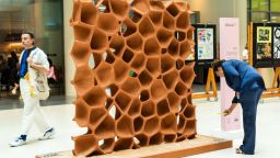 This "Eco Sand Wall" was designed by architect Dr. Aref Maksoud and his students at the University of Sharjah, in the United Arab Emirates. The 3D-printed wall is embedded with seeds, allowing plants to sprout and grow when the wall is exposed to water.