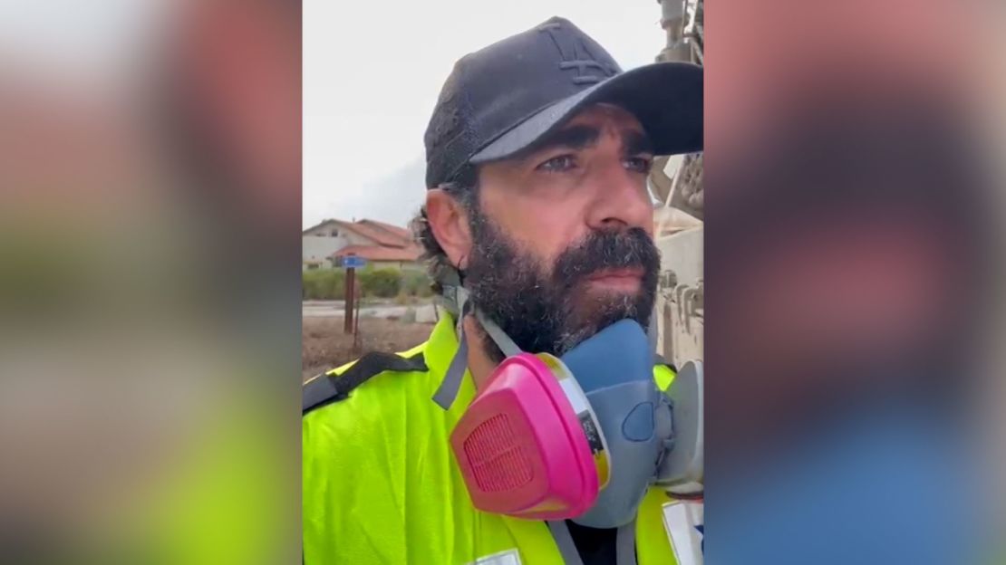 Tomer Peretz is seen in a selfie video as he goes to collect bodies.