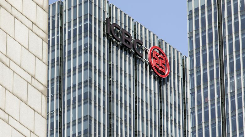 Signage for Industrial and Commercial Bank of China (ICBC) atop an office building in Shanghai, China, on Wednesday, March 23, 2022. ICBC is scheduled to release earnings results on March 30. Photographer: Qilai Shen/Bloomberg via Getty Images
