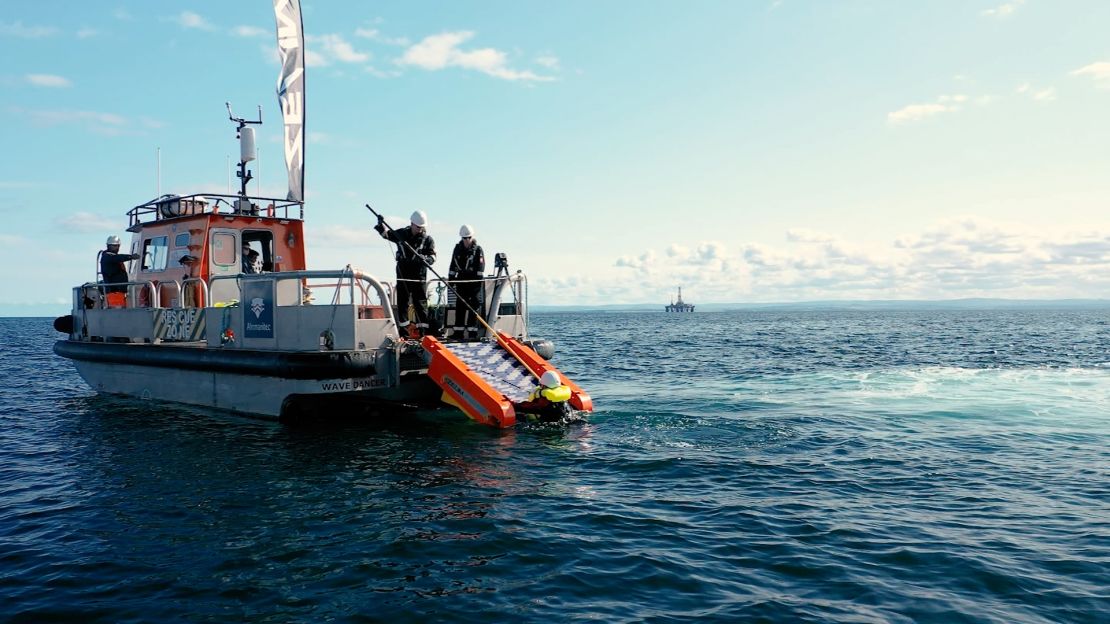 Zelim says its Swift system, pictured, can help people get out of the water in just 30 seconds.