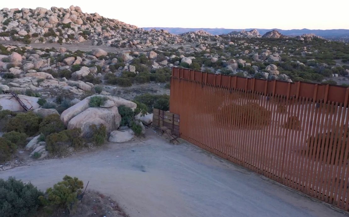The border wall ends on Brian Silvas' property.