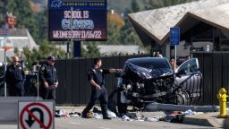 Law enforcement investigate the scene after multiple Los Angeles County Sheriff's Department recruits were injured when a car crashed into them while they were out for a run in Whittier, California, U.S. November 16, 2022. REUTERS/Ringo Chiu