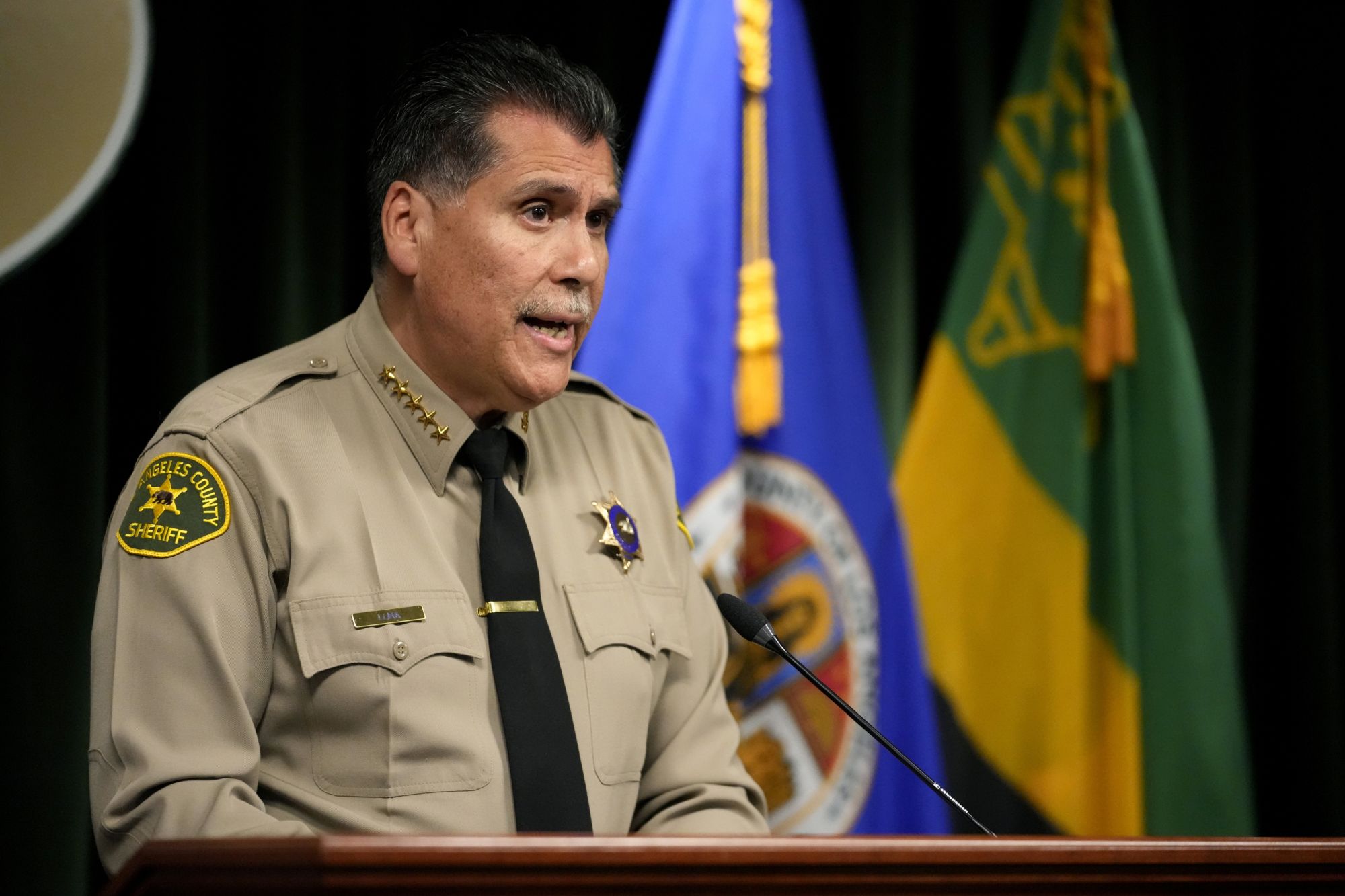 FILE - Los Angeles County Sheriff Robert Luna speaks at a news conference on Feb. 20, 2023, in Los Angeles.